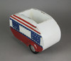Red White and Blue Hand Painted Vintage Camper Planter Additional image