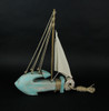 Weathered Finish Wooden Nautical Anchor Sailboat Tabletop Accent Statue Additional image