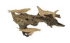 Carved Wood Humpback Whale Trio on Driftwood Base Wall Hanging Main image