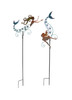Colorful Metal Swimming Mermaid Garden Stake Set of 2 With Faceted Bead Accents Main image