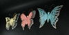 Set of 3 Distressed Finish Metal Butterfly Wall Hangings Galvanized Zinc Accents Additional image