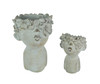 Pair of Pucker Up Kissing Face Weathered Finish Concrete Head Planters Main image