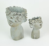 Pair of Pucker Up Kissing Face Weathered Finish Concrete Head Planters Additional image
