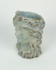 Weathered Blue-Gray Concrete Olive Wreath Roman Lady Head Planter 8 Inches High Additional image