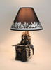 Shadow of Judgement Grim Reaper on Throne Table Lamp and Fabric Flame Shade Additional image