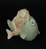 Whimsical Hand Painted Pastel Mermaid Relaxing With a Seashell Statue Additional image