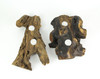 Set of 2 Natural Gamal Root Wood Double Tealight Candle Holders - Large Additional image