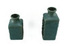 Set of 2 Green Crackle Finish Laugh and Live Porcelain Vases Additional image