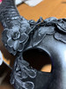 Metallic Silver Flora Goat Demon Spiral Horn Adult Halloween Mask Image of defect