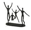 Cast Iron Happy Familly of Four Jumping for Joy Sculpture Main image