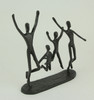 Cast Iron Happy Familly of Four Jumping for Joy Sculpture Additional image