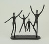 Cast Iron Happy Familly of Four Jumping for Joy Sculpture Additional image