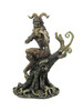 Bronzed Finish Greek Mythology Faun Pan Playing Flute In Forest Statue Additional image