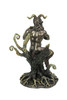 Bronzed Finish Greek Mythology Faun Pan Playing Flute In Forest Statue Additional image