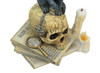 Lisa Parker Spirits of Salem Black Cat on Human Skull Statue 6.5 Inches High Additional image