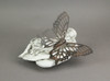 Antiqued White Sleeping Fairy Indoor / Outdoor Statue With Rustic Metal Wings Additional image