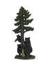 Black Bear Family Climbing Spruce Tree Hand Painted Wall Sculpture 16 Inch Main image