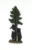 Black Bear Family Climbing Spruce Tree Hand Painted Wall Sculpture 16 Inch Additional image