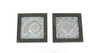 Set of 2 Wood Framed Stamped Metal Coastal Seashell Wall Hangings Main image