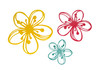 Set of 3 Brightly Colored Metal Floral Splash Silhouette Wall Sculptures Main image