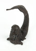 Rustic Brown Cast Iron Curled Tail Mermaid Statue / Doorstop 7.25 Inches Long Additional image