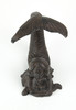 Rustic Brown Cast Iron Curled Tail Mermaid Statue / Doorstop 7.25 Inches Long Additional image