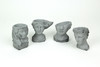 Set of 4 Grey Cement Indoor Outdoor Mini Head Planters Additional image