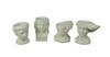 Set of 4 Washed White Cement Indoor Outdoor Mini Head Planters Main image