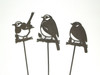 Set Of 3 Songbird Silhouette Cutout Metal Bird Garden Stakes 31 Inches High Additional image