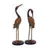 SPI Home Pair of Heartwarming Crane Couple Cast Brass and Marble Statues Additional image