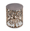 SPI Home Tree and Lattice Pattern Cast Aluminum Garden Stool 17 Inches High Additional image