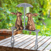 SPI Home Romantic Rabbit Pair on Bench Cast Aluminum Indoor / Outdoor Statue Main image