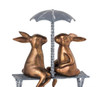 SPI Home Romantic Rabbit Pair on Bench Cast Aluminum Indoor / Outdoor Statue Additional image