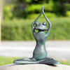 SPI Home Cast Aluminum Stretching Yoga Frog Garden Sculpture 15.5 Inches High Main image