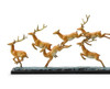 SPI Home Leaping Deer Herd Brass and Marble Statue Additional image