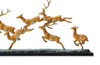 SPI Home Leaping Deer Herd Brass and Marble Statue Additional image