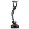 SPI Home Brass and Marble Mermaid with Tray Statue 15 Inches High Main image