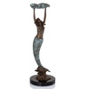 SPI Home Brass and Marble Mermaid with Tray Statue 15 Inches High Additional image