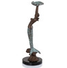 SPI Home Brass and Marble Mermaid with Tray Statue 15 Inches High Additional image