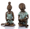 SPI Home Pair of Cast Brass Hand Painted Boy & Girl Bookends Additional image