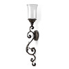 SPI Home Cast Aluminum and Glass Leaf and Scroll Wall Candle Sconce Main image