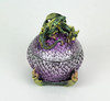 Hand Painted Green and Purple Sleeping Dragon On Egg Lidded Trinket Box Additional image