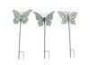 Set of 3 Galvanized Metal Butterfly Garden Stakes Patio Yard Art Outdoor Decor Main image