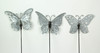 Set of 3 Galvanized Metal Butterfly Garden Stakes Patio Yard Art Outdoor Decor Additional image