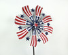 63 Inch Red White & Blue Metal Pinwheel Patriotic Garden Kinetic Wind Spinner Additional image