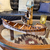 Rustic Wood Decorative Canoe Statue Freestanding Tabletop 23.5 In Additional Image 6