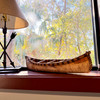 Rustic Wood Decorative Canoe Statue Freestanding Tabletop 23.5 In Lifestyle image 3