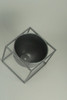 Metallic Silver Metal Modern Planter Bowl in Angular Stand Additional image