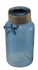 Blue and Green 2 Piece Rope Wrapped Coastal Glass Vase Set Additional image
