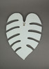 15 Inch White Tropical Leaf Hand Carved Wood Wall Art Hanging Plaque Home Decor Additional image